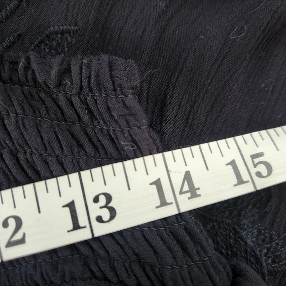 Free People Angie's Set Bottoms Only Wide Leg Black Viscose‎ Pants Women's Large - Picture 11 of 13